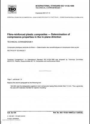 Fibre-reinforced plastic composites - Determination of compressive properties in the in-plane direction