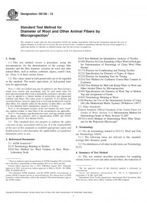 Standard Test Method for  Diameter of Wool and Other Animal Fibers by Microprojection