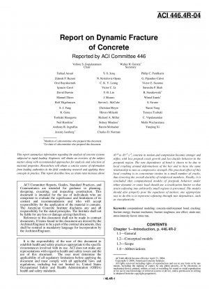Report on Dynamic Fracture of Concrete