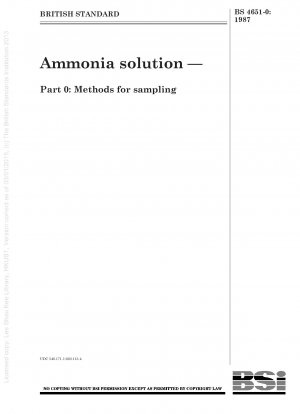 Ammonia solution — Part 0 : Methods for sampling