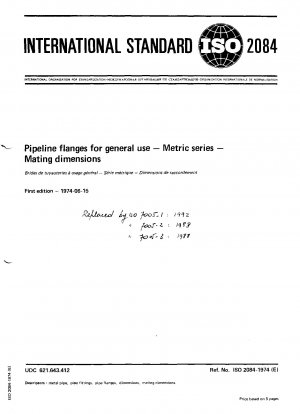 Pipeline flanges for general use — Metric series — Mating dimensions