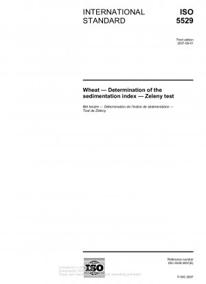 Wheat - Determination of the sedimentation index - Zeleny test