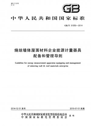 Guideline for energy measurement apparatus equipping and management of sintering wall & roof materials enterprise