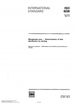 Manganese ores; determination of size distribution by sieving